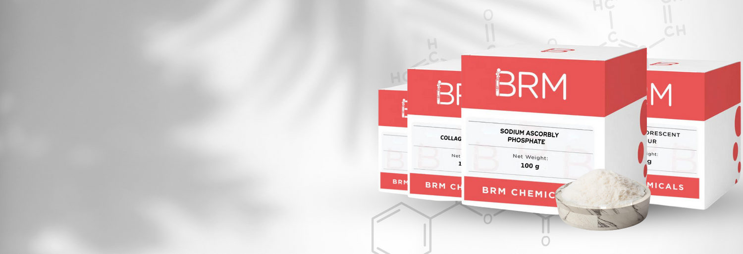 chemical products in boxes with a bowl of white colour chemical